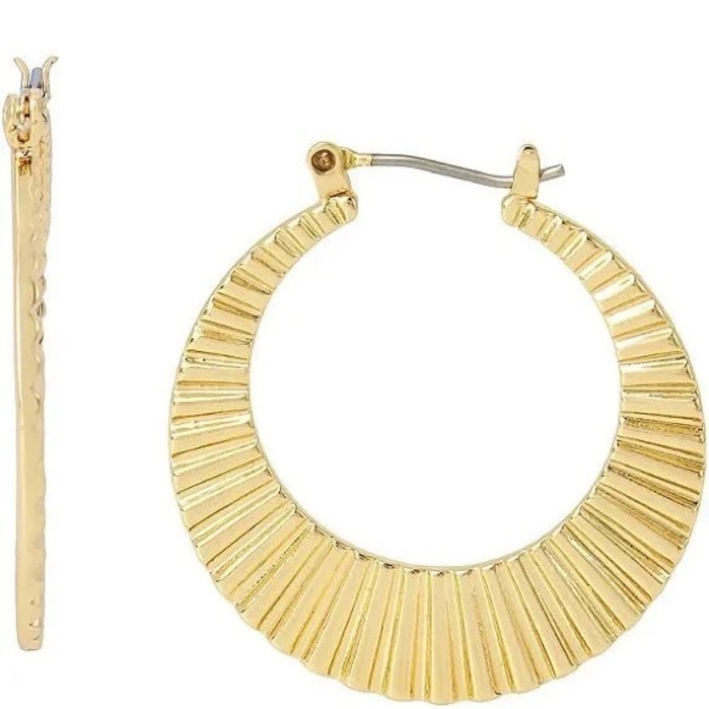 AllSaints Gold Textured Hoops
